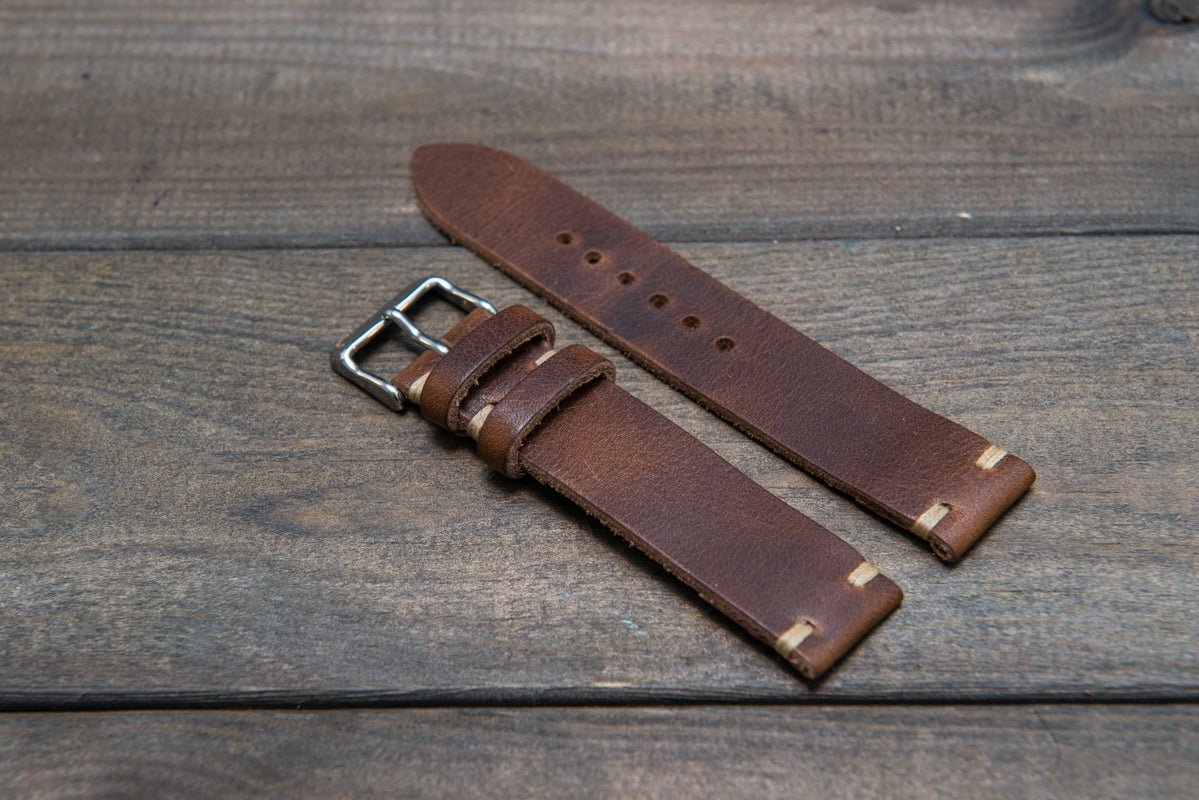 Horween Derby Nut Brown watch straps - finwatchstraps