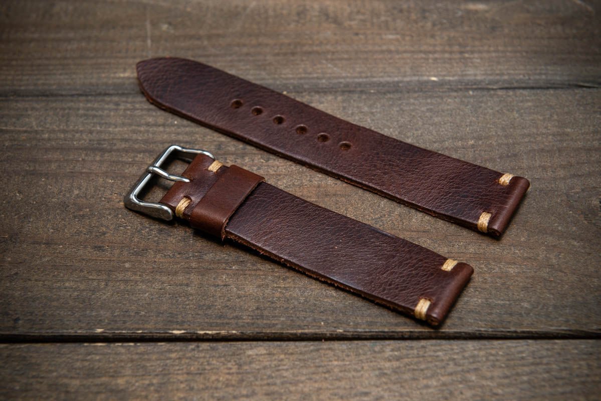 Waxed Tobacco Brown watch straps
