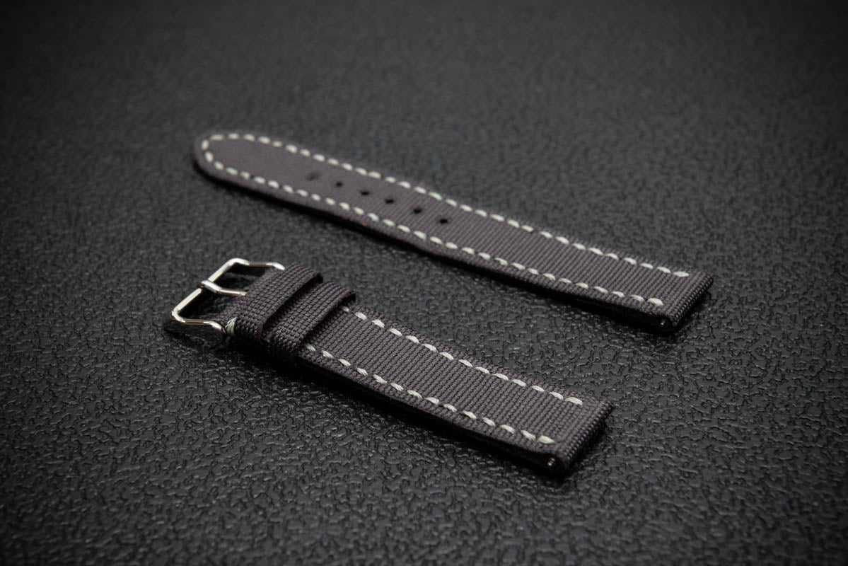 Storm Grey Sailcloth Watch Strap – Handmade by FinWatchStraps®