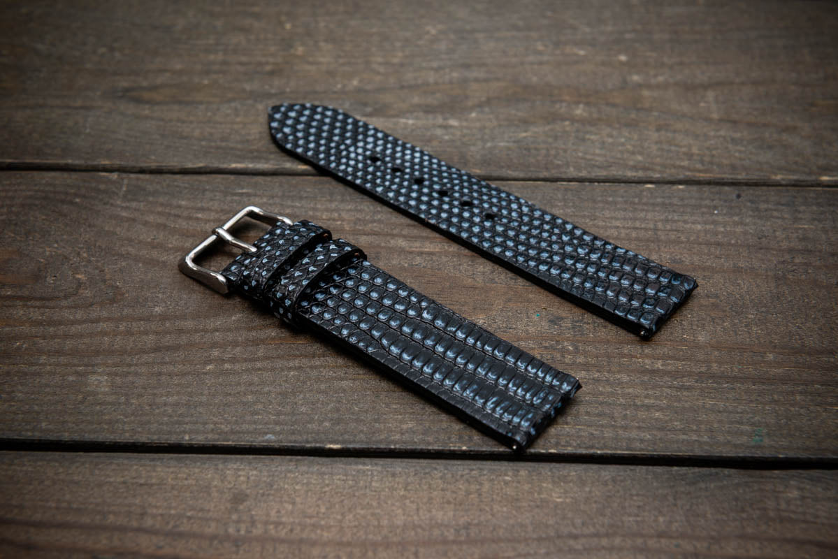 Carbon Glaze – Handmade Lizard Leather Watch Strap