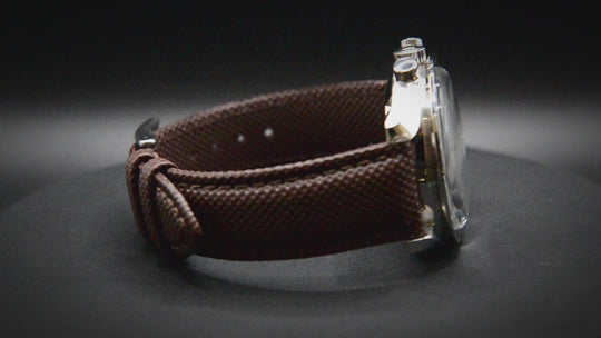 Sailcloths canvas watch strap 17-24 mm, brown
