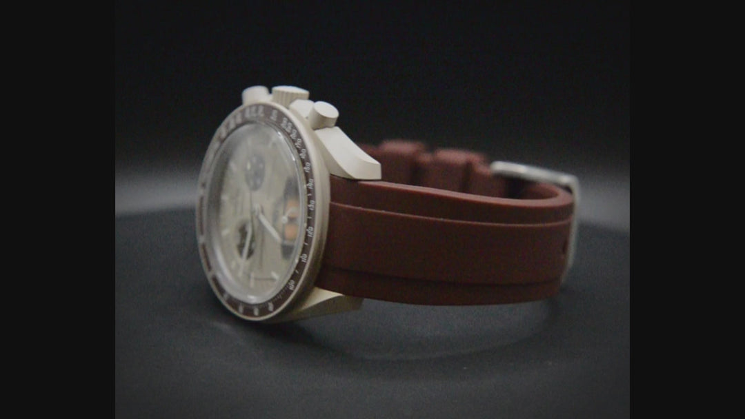 Waterproof watch strap, fluororubber (FKM) watch band, premium quality, for sports, width: 18, 20, 21, 22 mm.