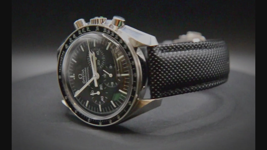 Sailcloth quick-release watch strap for Omega watches with Omega style clasp. Watch lugs: 22x20 mm, 21x20 mm, 20x18 mm, 19x18 mm