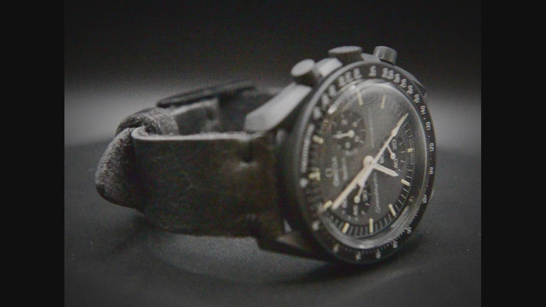 Leather Watch strap for Omega x Swatch , High quality, Compatible with Speedmaster MoonWatch, Mission to Mercury, 20mm - 18mm.