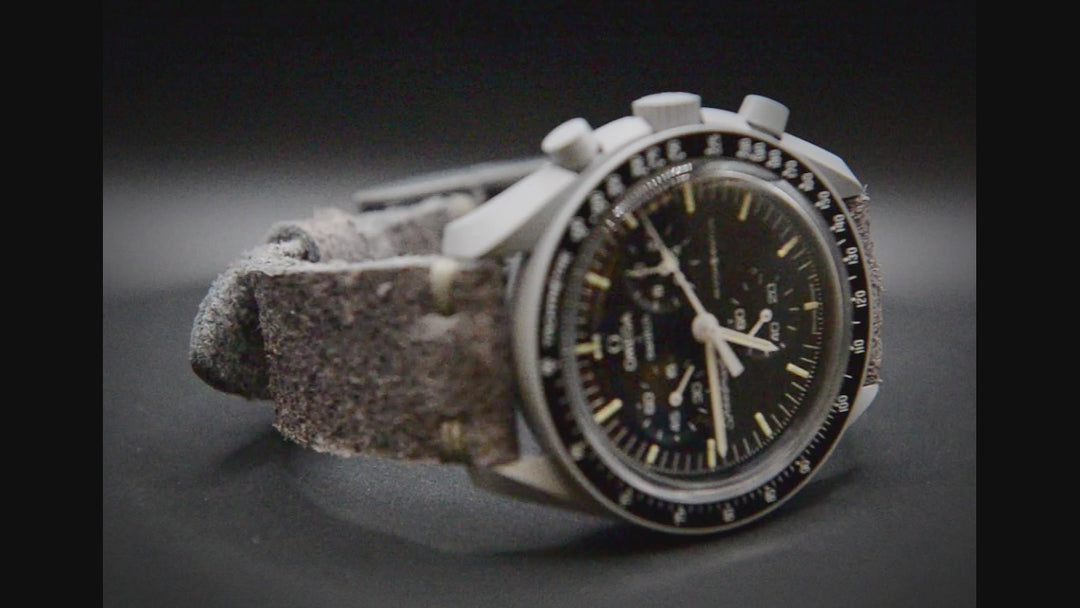Leather Watch strap for Omega x Swatch , High quality, Compatible with Speedmaster MoonWatch, Mission to the Moon, 20mm - 18mm.