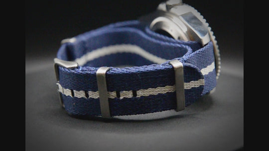Militärisches Uhrenarmband aus Nylon, Single-Pass-Uhrenarmband im Army-Stil von FinWatchStraps®, Uhrenösen 20 mm, 22 mm.