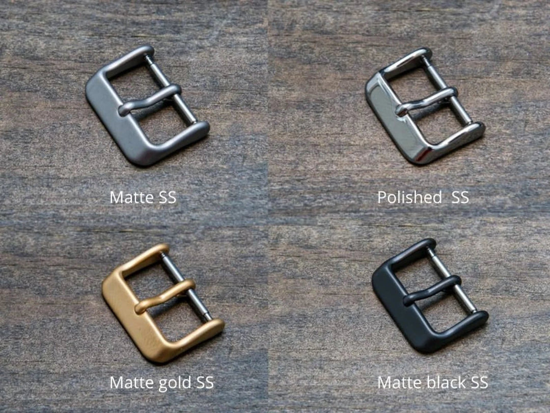 Bund-style Shell Cordovan watch strap, Aviator model. Handmade in Finland, 10-26 mm. - finwatchstraps