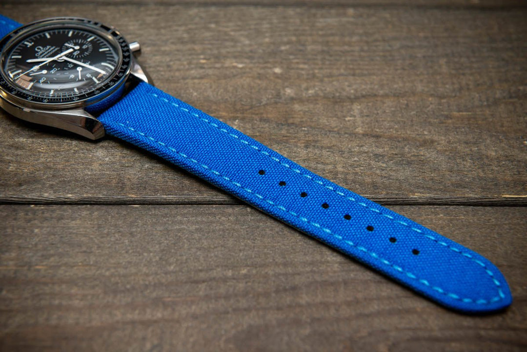 Cordura Canvas waterproof watch strap, Quick-release spring bars are installed, lined with Lorica eco-leather by FinWacthStraps® - finwatchstraps