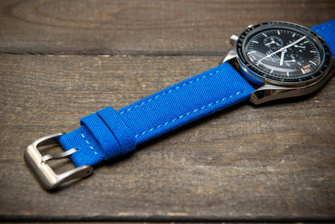 Cordura Canvas waterproof watch strap, Quick-release spring bars are installed, lined with Lorica eco-leather by FinWacthStraps® - finwatchstraps