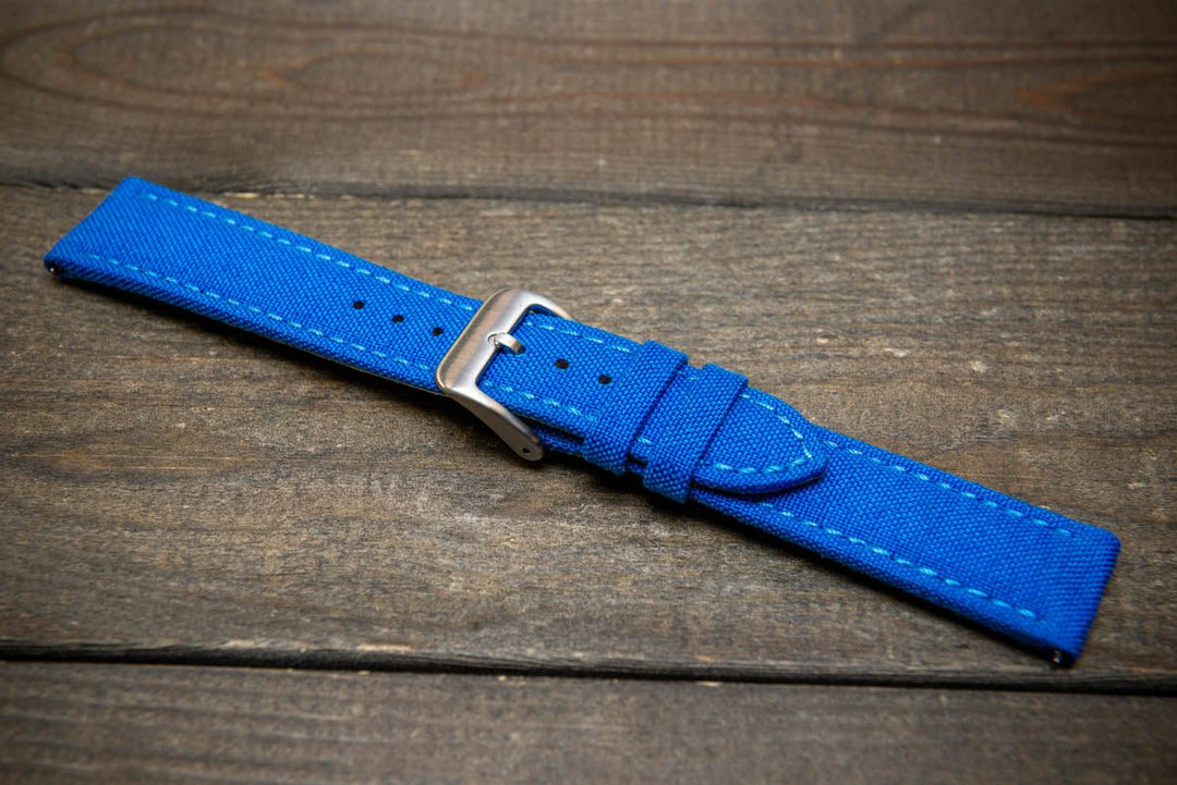Cordura Canvas waterproof watch strap, Quick-release spring bars are installed, lined with Lorica eco-leather by FinWacthStraps® - finwatchstraps
