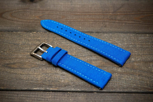 Cordura Canvas waterproof watch strap, Quick-release spring bars are installed, lined with Lorica eco-leather by FinWacthStraps® - finwatchstraps