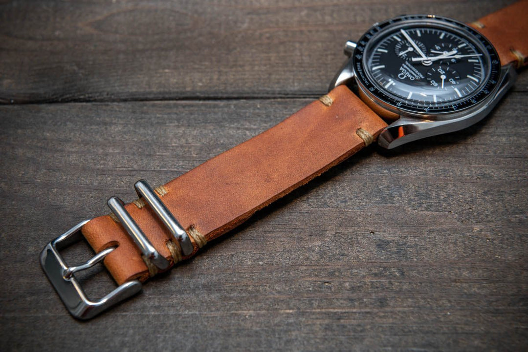 Italian leather watch band, Caramel color. Premium quality watch strap 16 mm, 17 mm, 18mm, 19 mm, 20 mm, 21 mm, 22mm, 23 mm, 24 mm, 25 mm, 26 mm - finwatchstraps