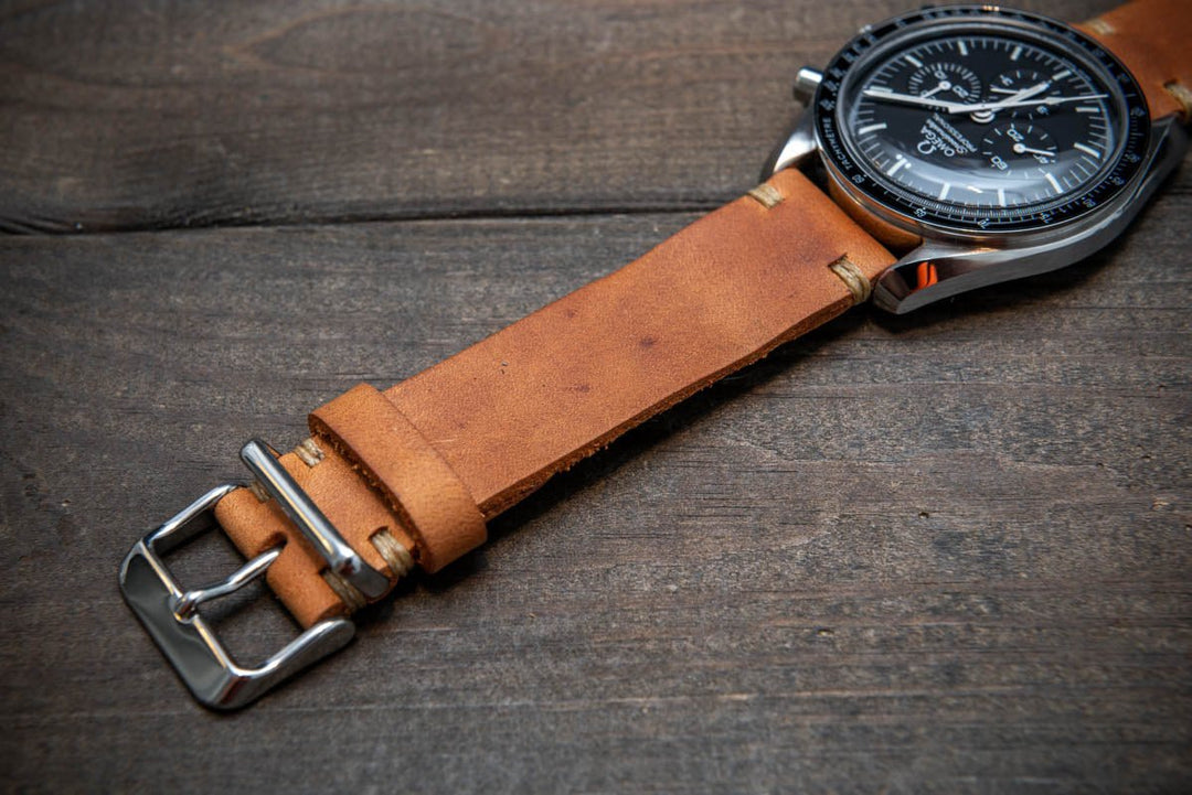 Italian leather watch band, Caramel color. Premium quality watch strap 16 mm, 17 mm, 18mm, 19 mm, 20 mm, 21 mm, 22mm, 23 mm, 24 mm, 25 mm, 26 mm - finwatchstraps