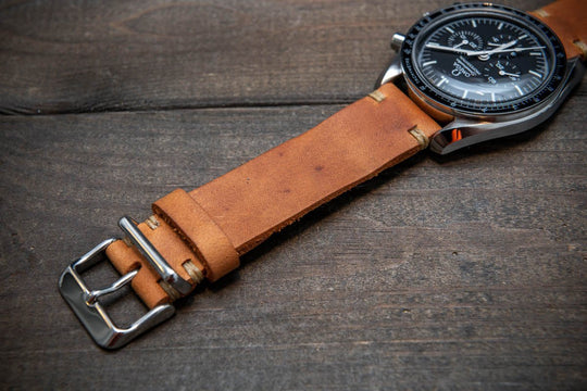 Italian leather watch band, Caramel color. Premium quality watch strap 16 mm, 17 mm, 18mm, 19 mm, 20 mm, 21 mm, 22mm, 23 mm, 24 mm, 25 mm, 26 mm - finwatchstraps