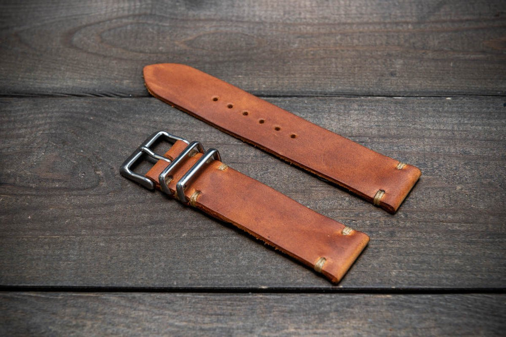 Italian leather watch band, Caramel color. Premium quality watch strap 16 mm, 17 mm, 18mm, 19 mm, 20 mm, 21 mm, 22mm, 23 mm, 24 mm, 25 mm, 26 mm - finwatchstraps