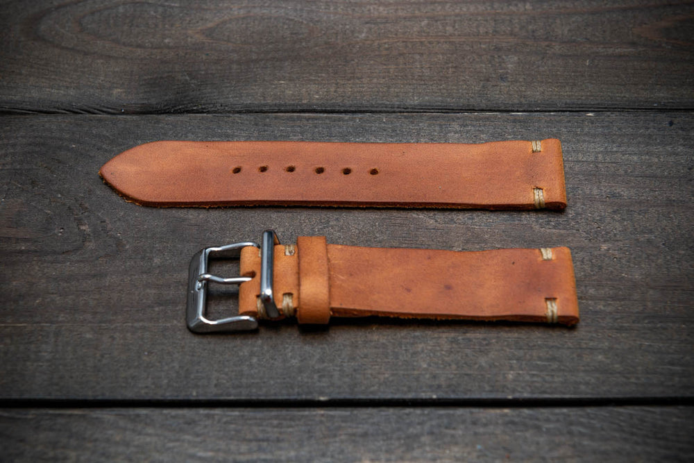 Italian leather watch band, Caramel color. Premium quality watch strap 16 mm, 17 mm, 18mm, 19 mm, 20 mm, 21 mm, 22mm, 23 mm, 24 mm, 25 mm, 26 mm - finwatchstraps