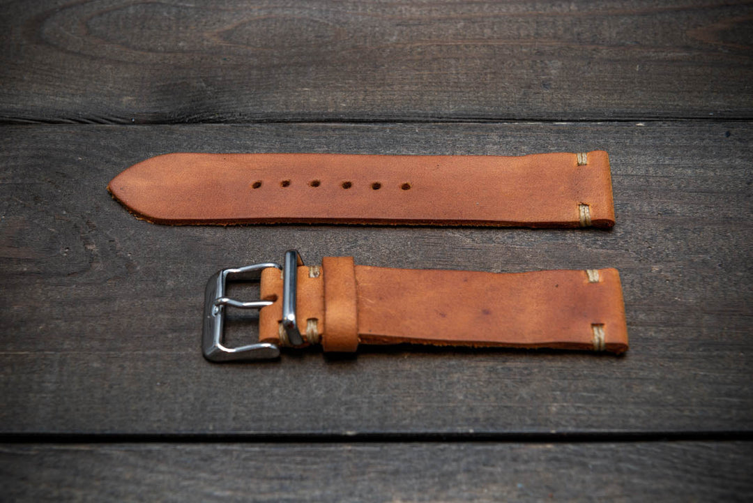 Italian leather watch band, Caramel color. Premium quality watch strap 16 mm, 17 mm, 18mm, 19 mm, 20 mm, 21 mm, 22mm, 23 mm, 24 mm, 25 mm, 26 mm - finwatchstraps