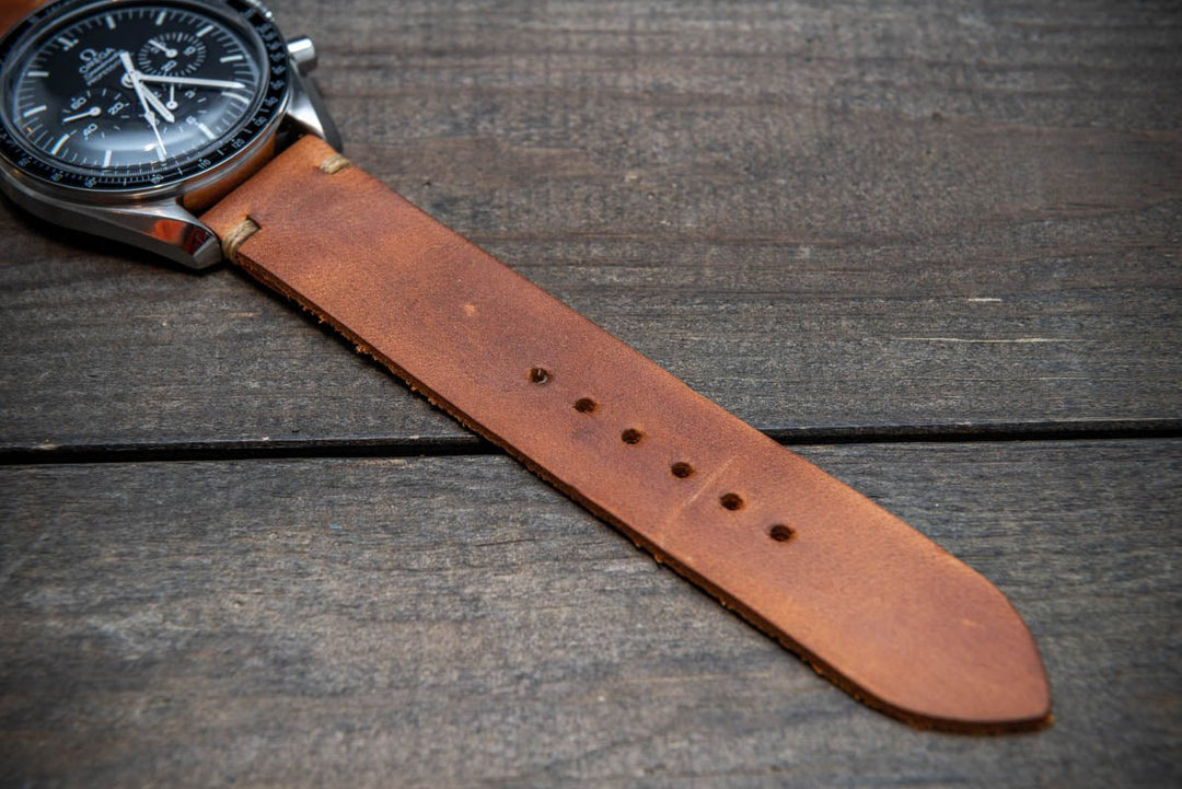 Italian leather watch band, Caramel color. Premium quality watch strap 16 mm, 17 mm, 18mm, 19 mm, 20 mm, 21 mm, 22mm, 23 mm, 24 mm - finwatchstraps