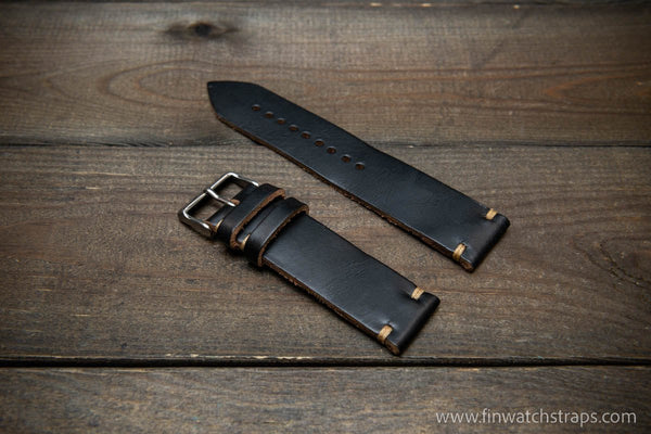 Black horween leather watch strap new arrivals