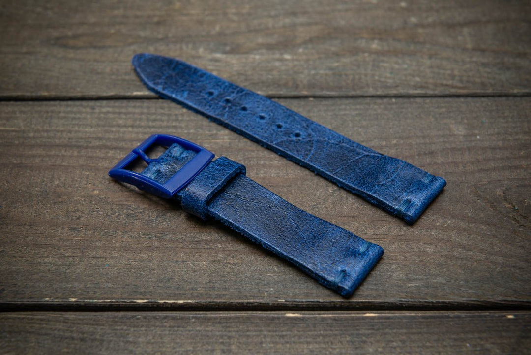 Leather Watch strap for Omega x Swatch , High quality, Compatible with Speedmaster MoonWatch, Mission to Neptune, 20mm - 18mm. - finwatchstraps