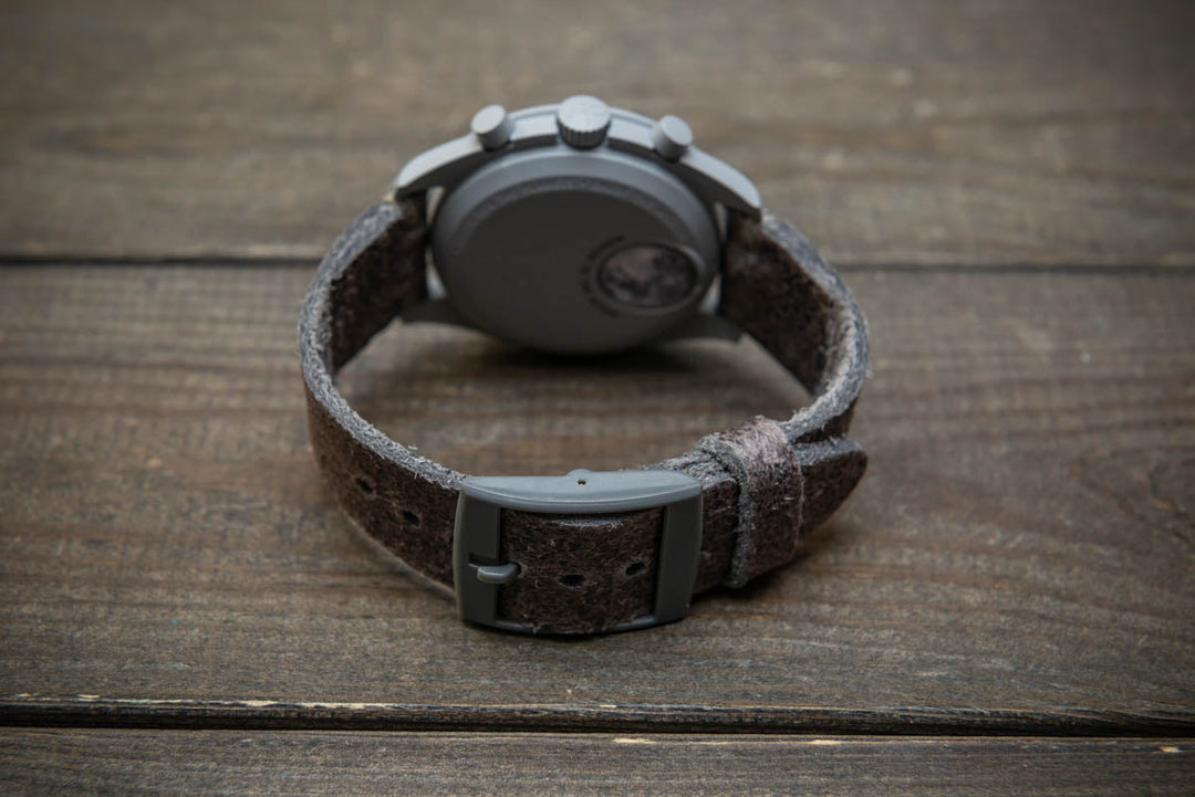 Leather Watch strap for Omega x Swatch , High quality, Compatible with Speedmaster MoonWatch, Mission to the Moon, 20mm - 18mm. - finwatchstraps