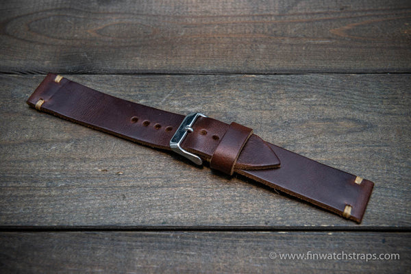 Distressed Brown Leather Watch Strap