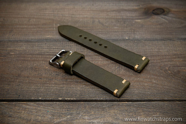 Vachetta leather watch strap. Natural color. Handmade in Finland.