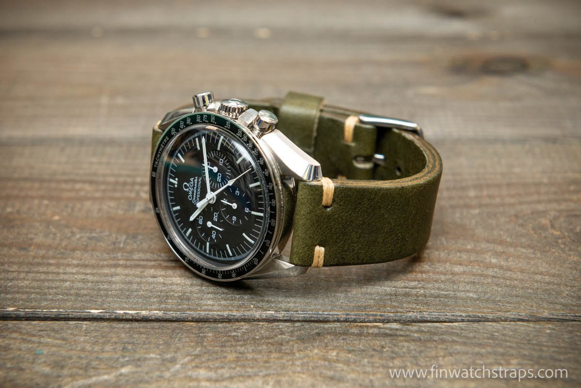 Vega 1978 Reissue Leather Strap Watch 38mm in Black