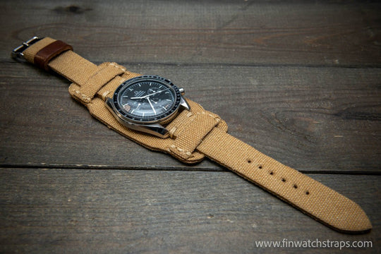 Military Bund Style Watch Strap: Vintage Canvas, handmade in Finland, Limited edition, watch lugs 10-26 mm. - finwatchstraps