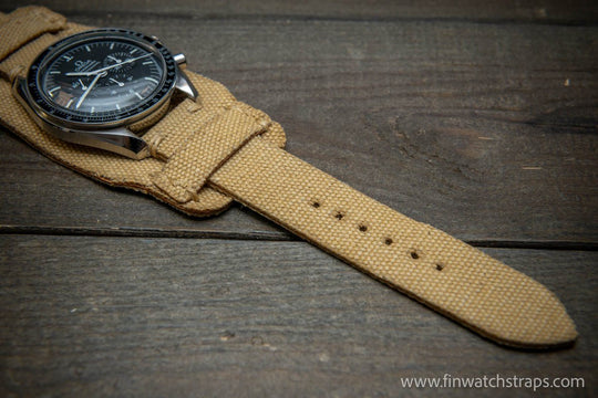 Military Bund Style Watch Strap: Vintage Canvas, handmade in Finland, Limited edition, watch lugs 10-26 mm. - finwatchstraps