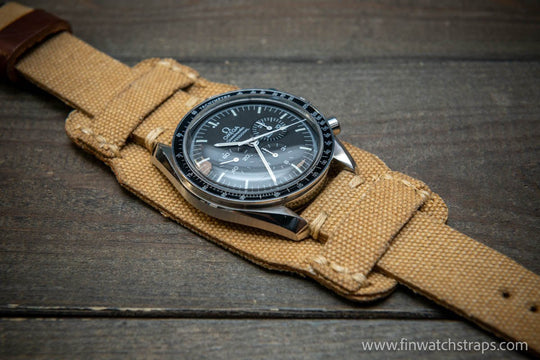 Military Bund Style Watch Strap: Vintage Canvas, handmade in Finland, Limited edition, watch lugs 10-26 mm. - finwatchstraps