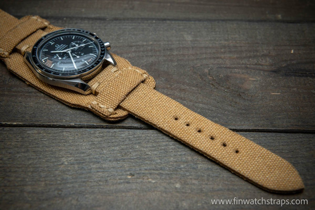 Military Bund Style Watch Strap: Vintage Canvas, handmade in Finland, Limited edition, watch lugs 10-26 mm. - finwatchstraps