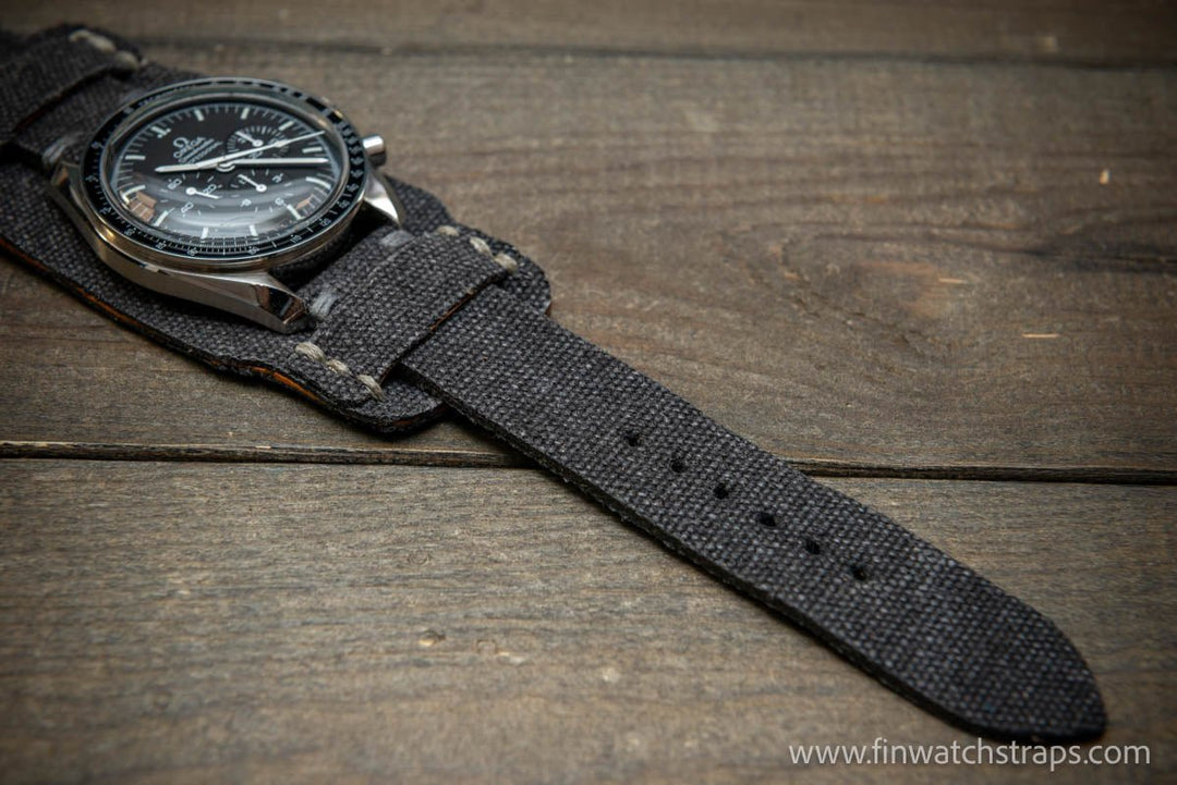 Military Bund Style Watch Strap: Vintage Canvas, handmade in Finland, Limited edition, watch lugs 10-26 mm. - finwatchstraps