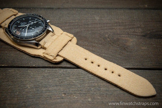 Military Bund Style Watch Strap: Vintage Canvas, handmade in Finland, Limited edition, watch lugs 10-26 mm. - finwatchstraps