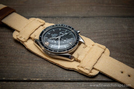 Military Bund Style Watch Strap: Vintage Canvas, handmade in Finland, Limited edition, watch lugs 10-26 mm. - finwatchstraps