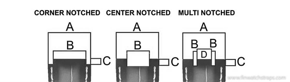 Notched watch straps/ Centre notched/ multi notched watch strap  customisations