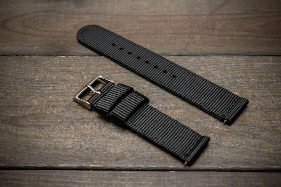 Nylon Military Watch Strap, army two piece watch band, MoonSwatch Watch Strap. - finwatchstraps