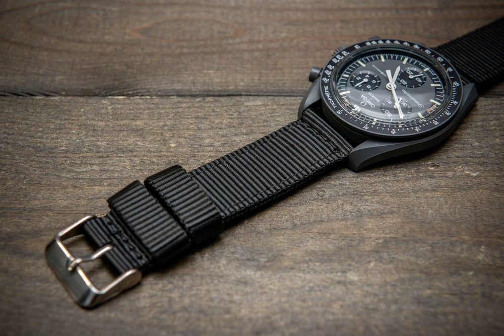 Nylon Military Watch Strap, army two piece watch band, MoonSwatch Watch Strap. - finwatchstraps