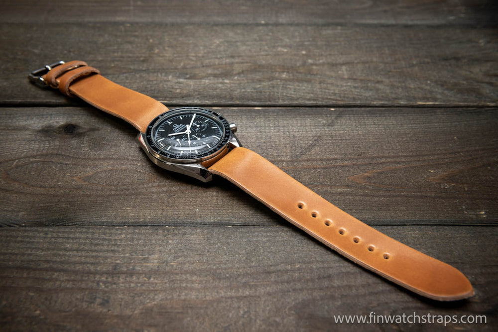 One piece Shell Cordovan watch strap. Handmade in Finland, 10-26 mm. - finwatchstraps