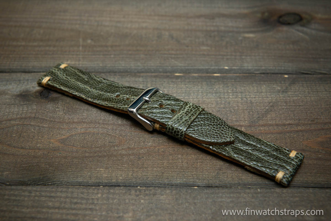 Ostrich legs leather watch strap - finwatchstraps