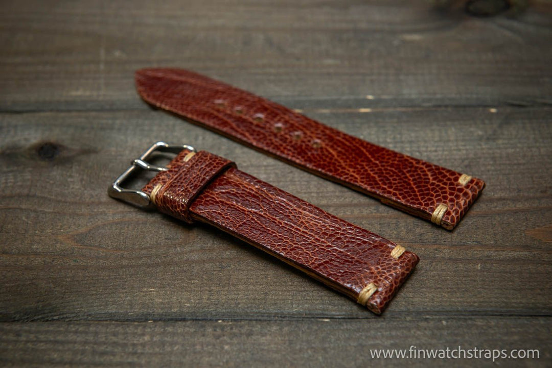 Ostrich legs leather watch strap - finwatchstraps