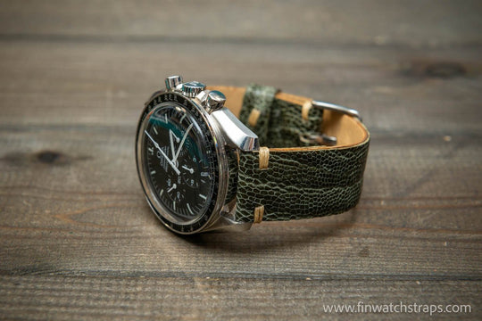 Ostrich legs leather watch strap - finwatchstraps