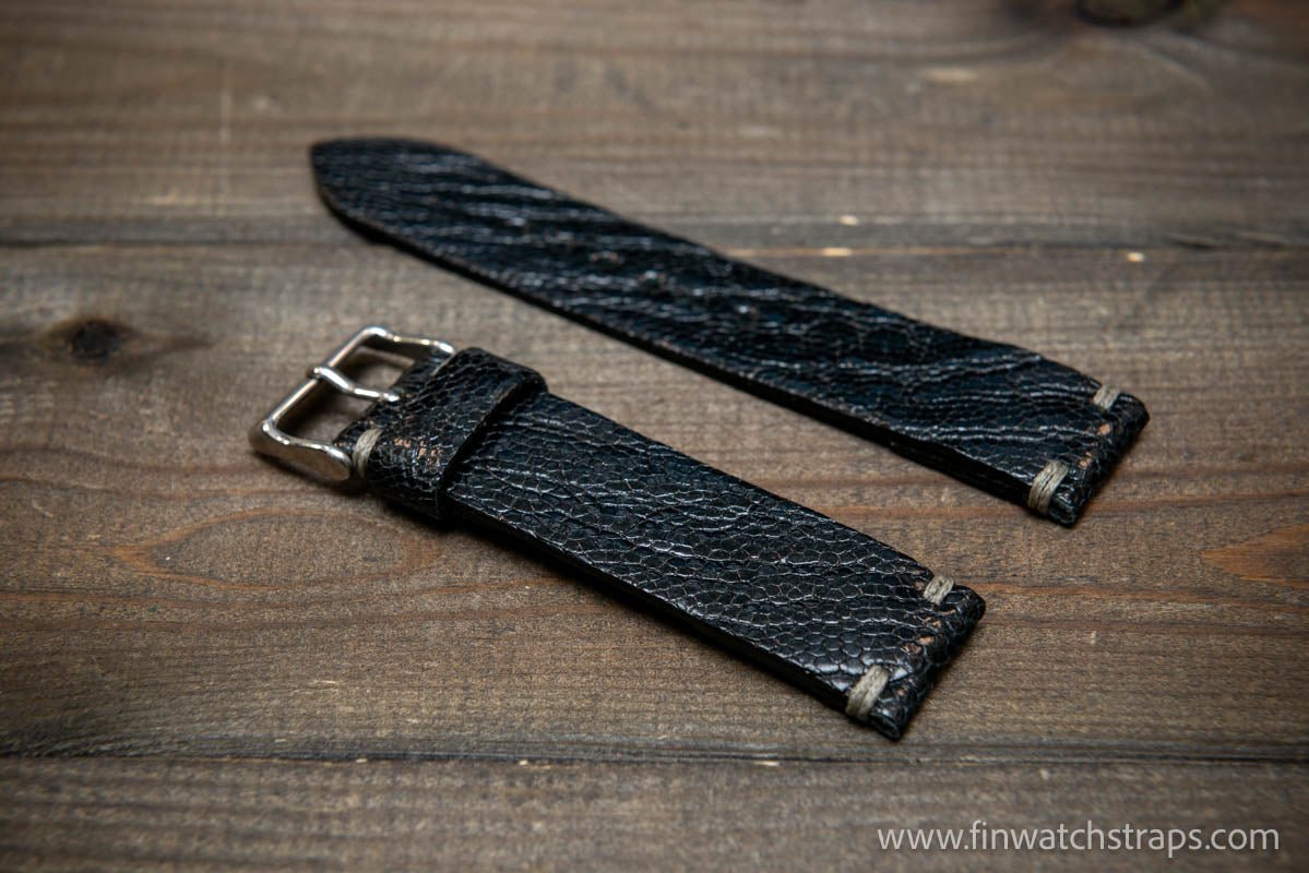 Ostrich legs leather watch strap - finwatchstraps