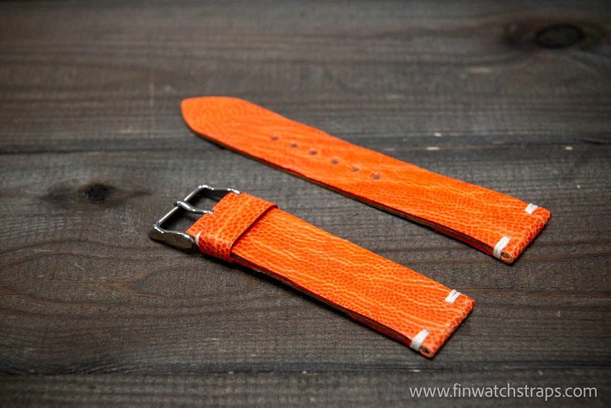 Ostrich legs leather watch strap - finwatchstraps