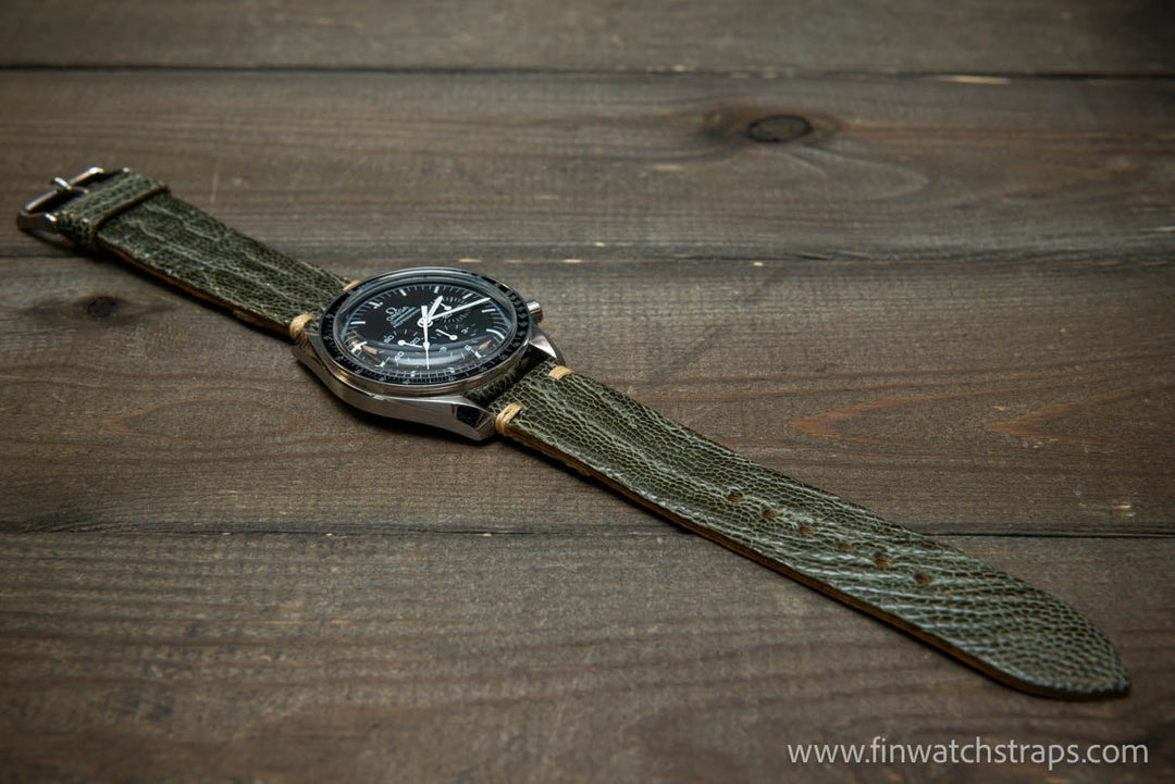 Ostrich legs leather watch strap - finwatchstraps