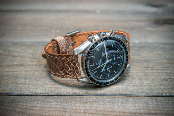 LoneStarTreasure Genuine Handmade Ostrich Leg Leather Watch Strap