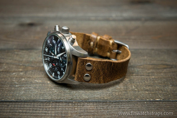 Pilot Watch Strap w Rivets Vintage style watch band width 24x20 mm