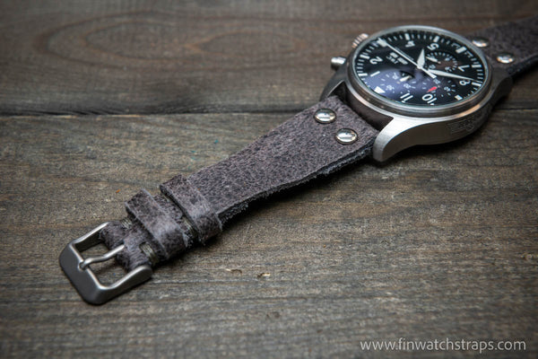 Pilot Watch Strap w Rivets Vintage style watch band width 24x20 mm