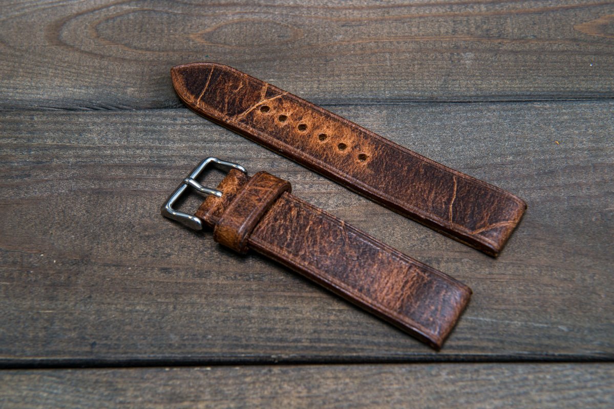 Vintage leather watch strap top
