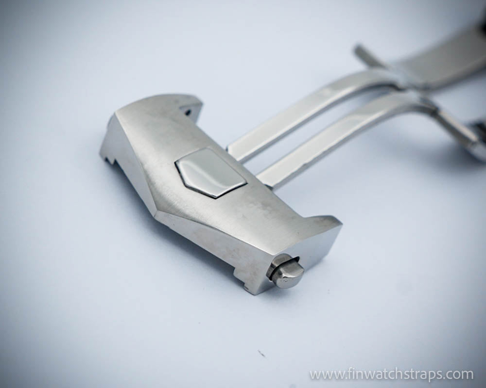 Tag Heuer style deployment clasp matte silver